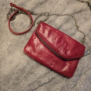 HOBO Red Leather Wristlet Crossbody Clutch